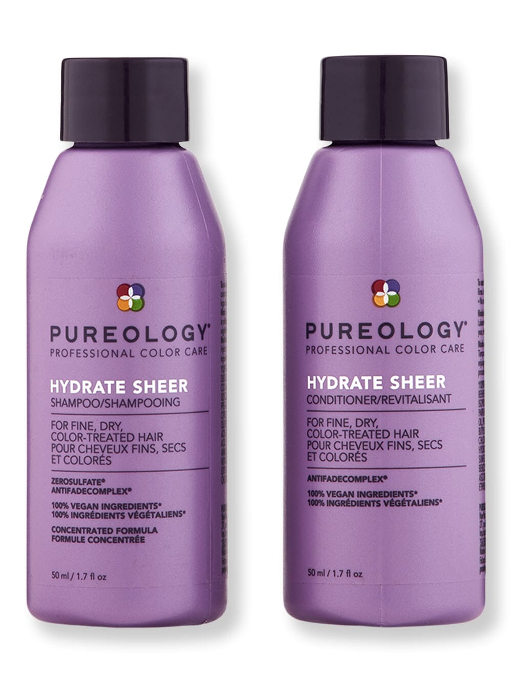 Pureology Pureology Hydrate Sheer Shampoo & Conditioner 1.7 oz Hair Care Value Sets 