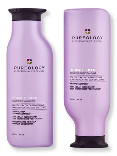 Pureology Pureology Hydrate Sheer Shampoo & Conditioner 9 oz Hair Care Value Sets 