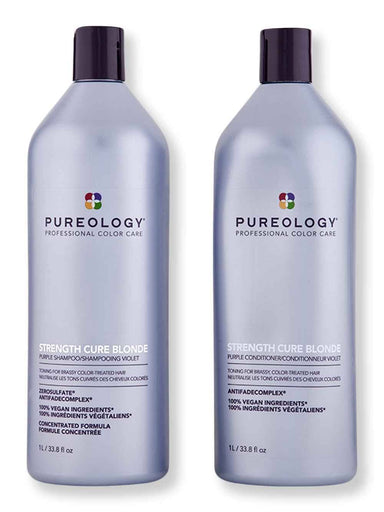 Pureology Pureology Strength Cure Blonde Shampoo & Conditioner 1 L Hair Care Value Sets 