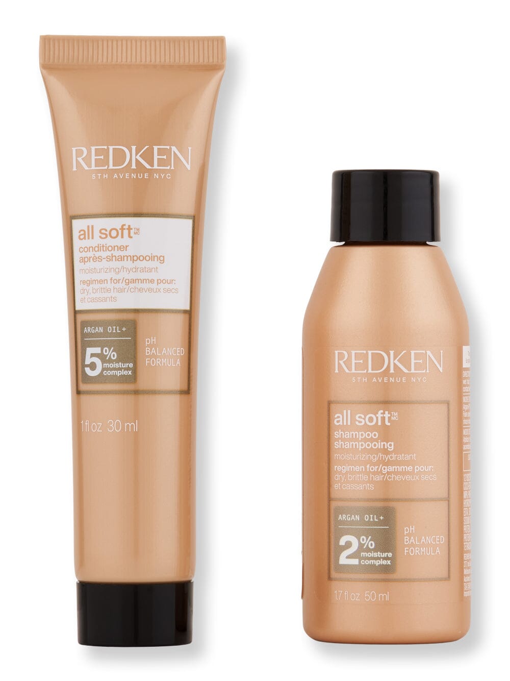 Redken Redken All Soft Shampoo 1.7 oz & Conditioner 1 oz Hair Care Value Sets 