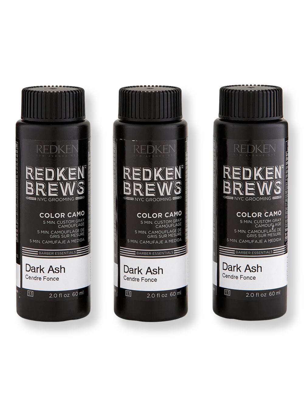 Redken Redken Brews Color Camo 1NA Dark Ash 3 ct 2 oz Hair Color 