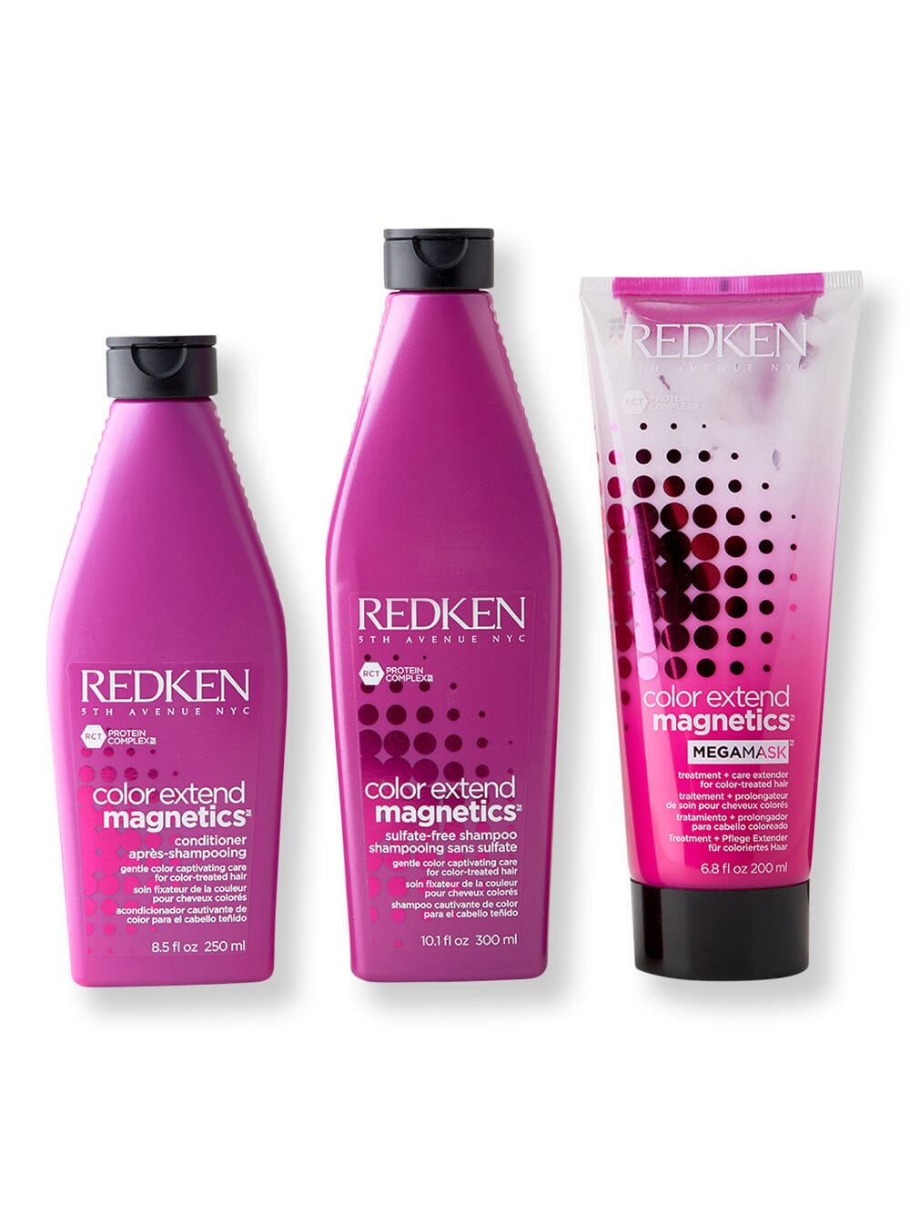 Redken Redken Color Extend Magnetics Shampoo 10.1 oz, Conditioner 8.5 oz & MegaMask 6.8 oz Hair Care Value Sets 