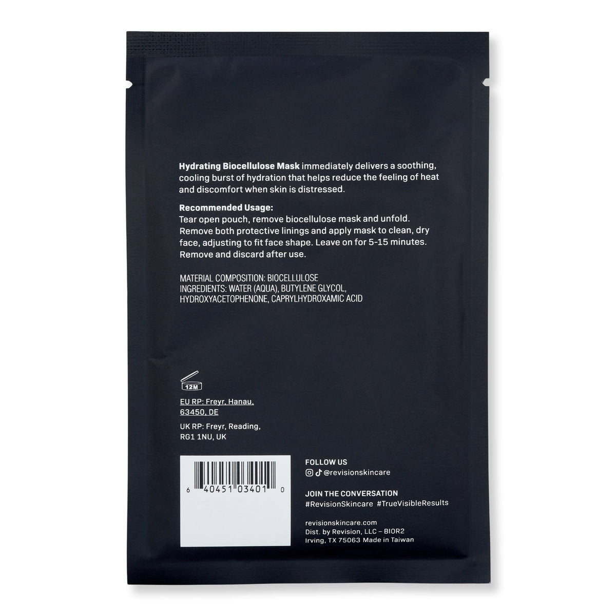 Revision Revision Hydrating Biocellulose Mask Face Masks 