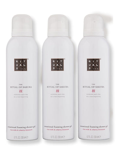 Rituals Rituals The Ritual of Sakura Foaming Shower Gel 3 Ct 200 ml Shower Gels & Body Washes 