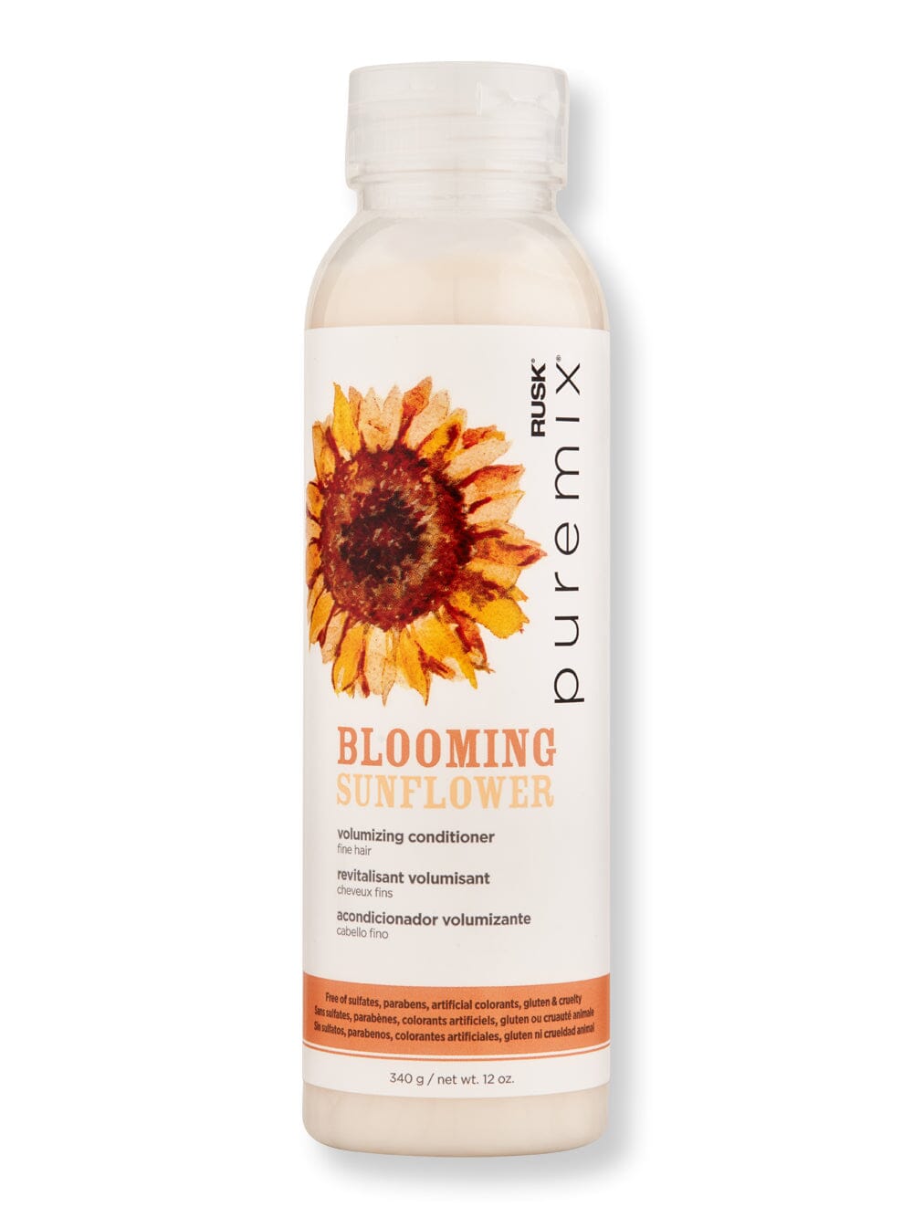 Rusk Rusk Puremix Blooming Sunflower Volumizing Conditioner Conditioners 12 oz 