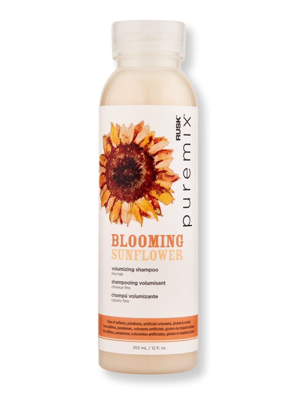 Rusk Rusk Puremix Blooming Sunflower Volumizing Shampoo Shampoos 12 oz 