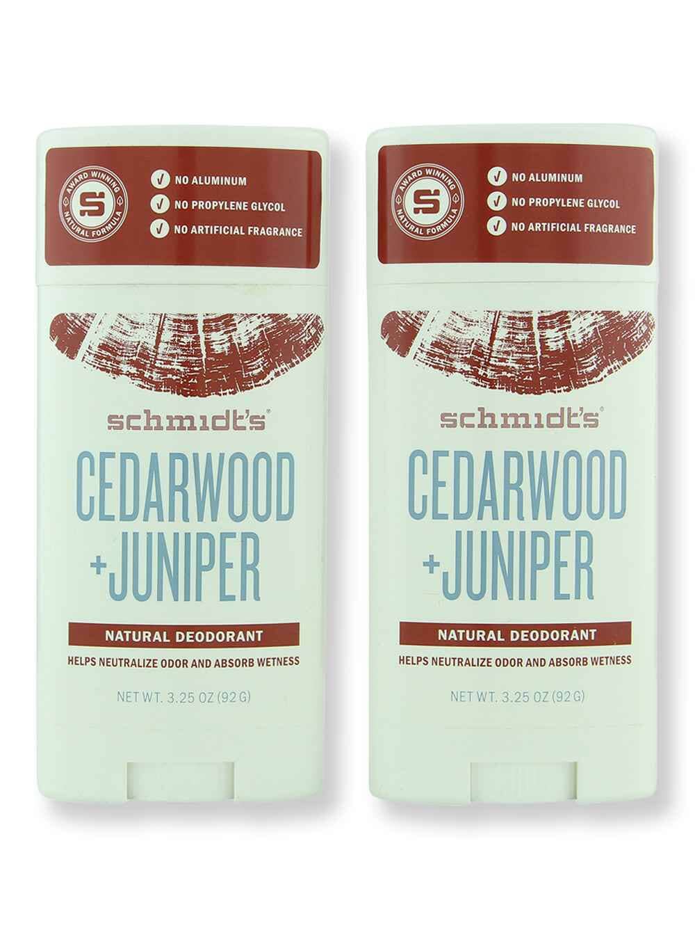 Schmidt's Deodorant Schmidt's Deodorant Cedarwood + Juniper Deodorant Stick 2 ct 3.25 oz Antiperspirants & Deodorants 