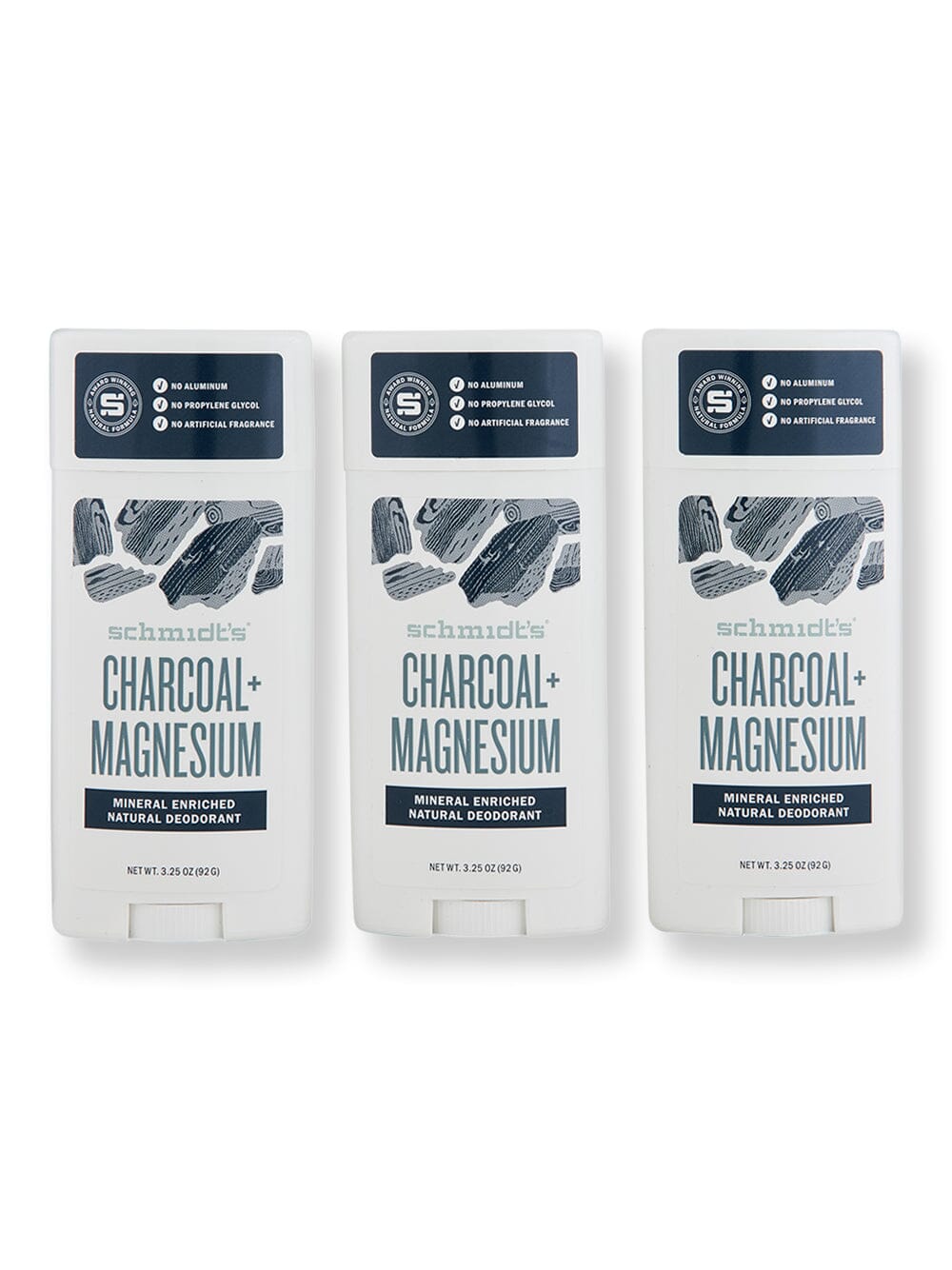 Schmidt's Deodorant Schmidt's Deodorant Charcoal + Magnesium Deodorant Stick 3 ct 92 g Antiperspirants & Deodorants 