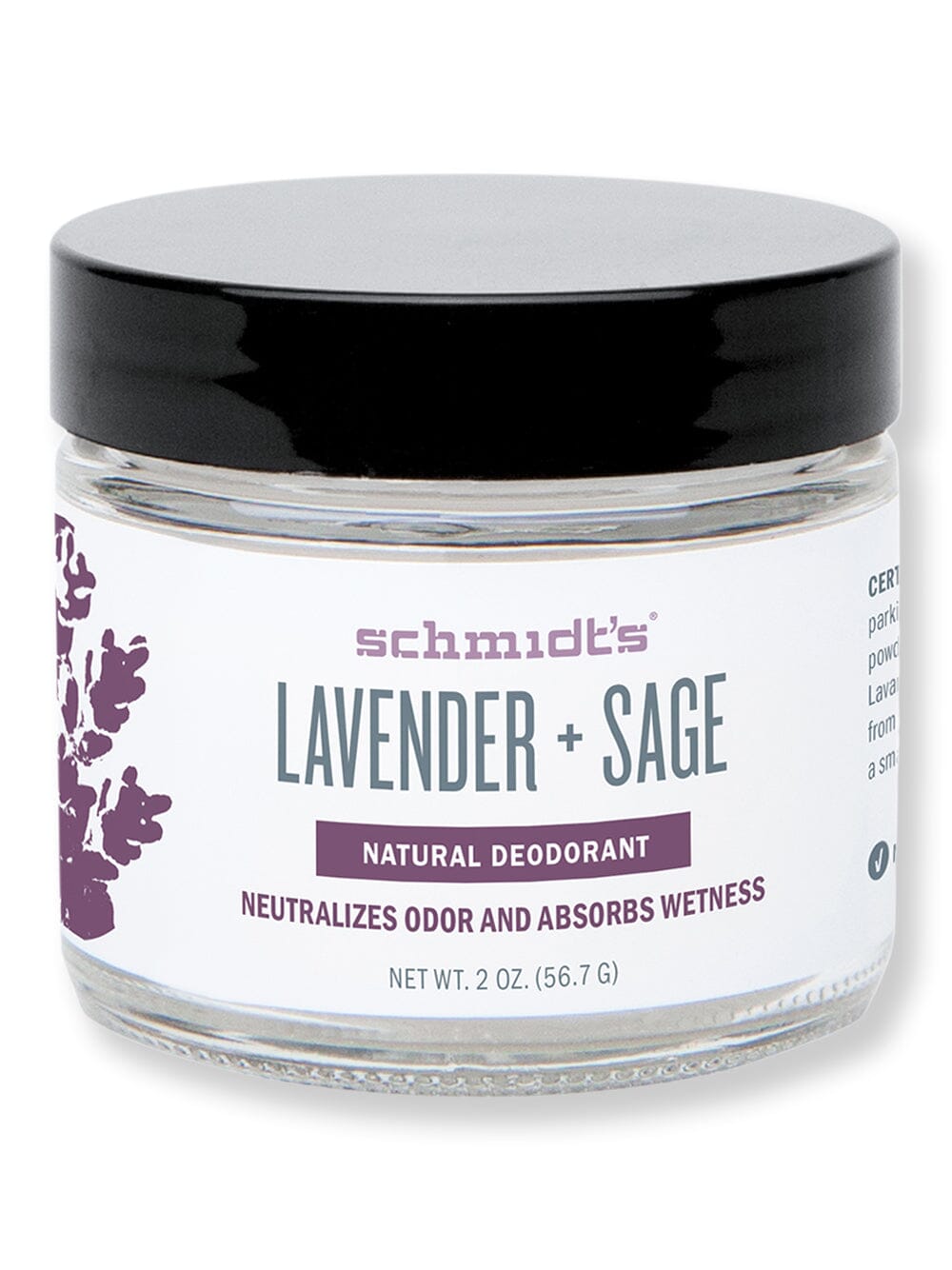 Schmidt's Deodorant Schmidt's Deodorant Lavender + Sage Deodorant Jar Antiperspirants & Deodorants 2 oz 