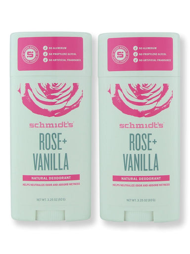 Schmidt's Deodorant Schmidt's Deodorant Rose + Vanilla Deodorant Stick 2 ct 3.25 oz Antiperspirants & Deodorants 