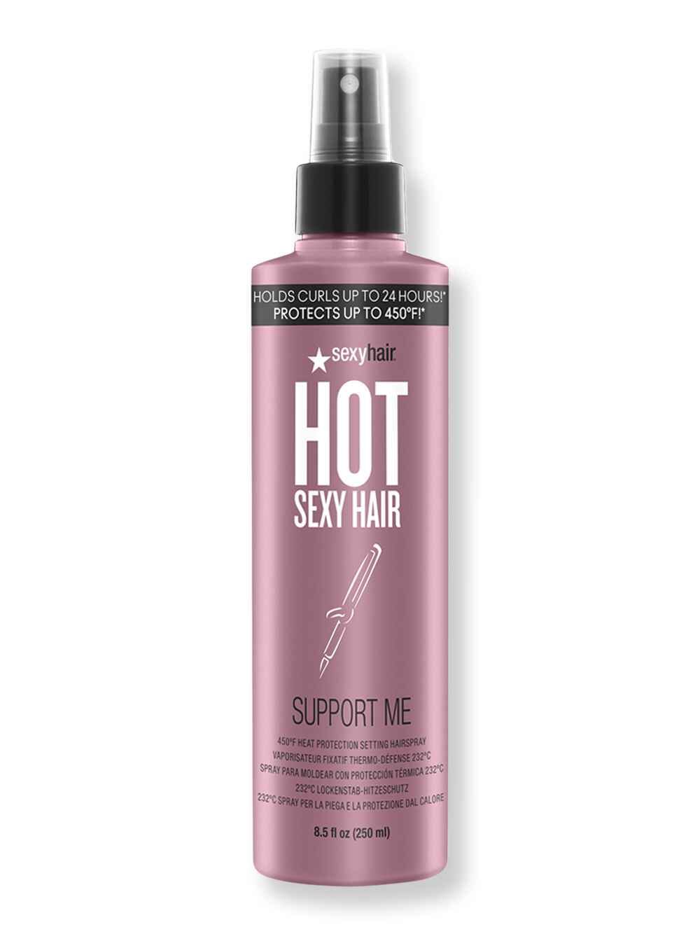 Sexy Hair Sexy Hair Hot Sexy Hair Support Me 450 Heat Protection Setting Hairspray 8.5 oz250 ml Styling Treatments 
