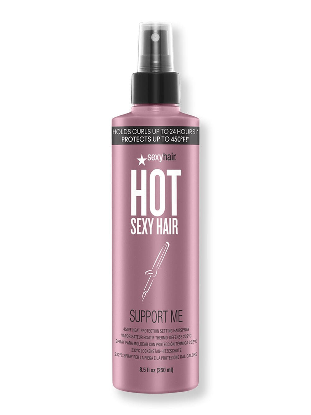 Sexy Hair Sexy Hair Hot Sexy Hair Support Me 450 Heat Protection Setting Hairspray Styling Treatments 8.5 oz / 250 ml 