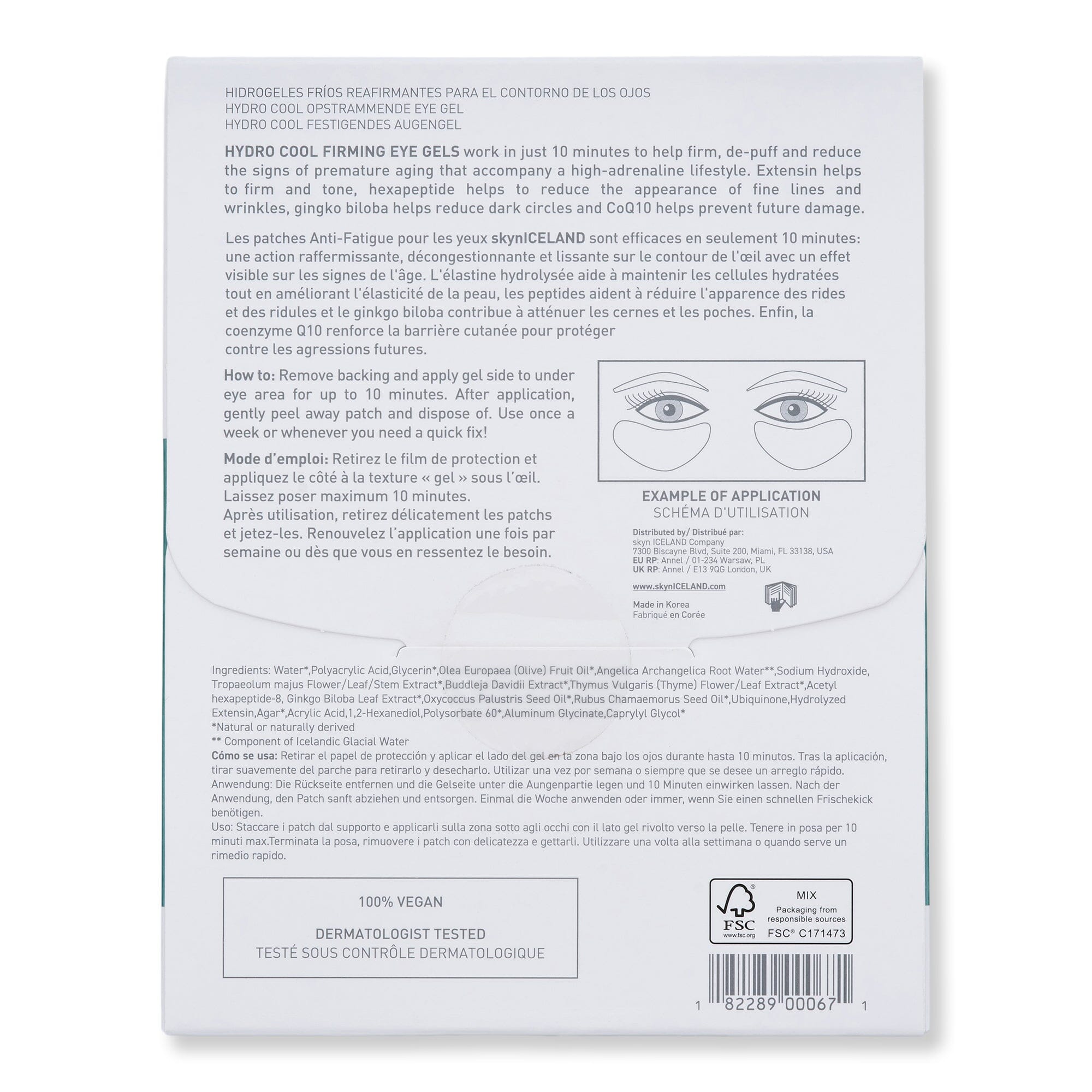 Skyn Iceland Skyn Iceland Hydro Cool Firming Eye Gels 4 Pairs Eye Gels 