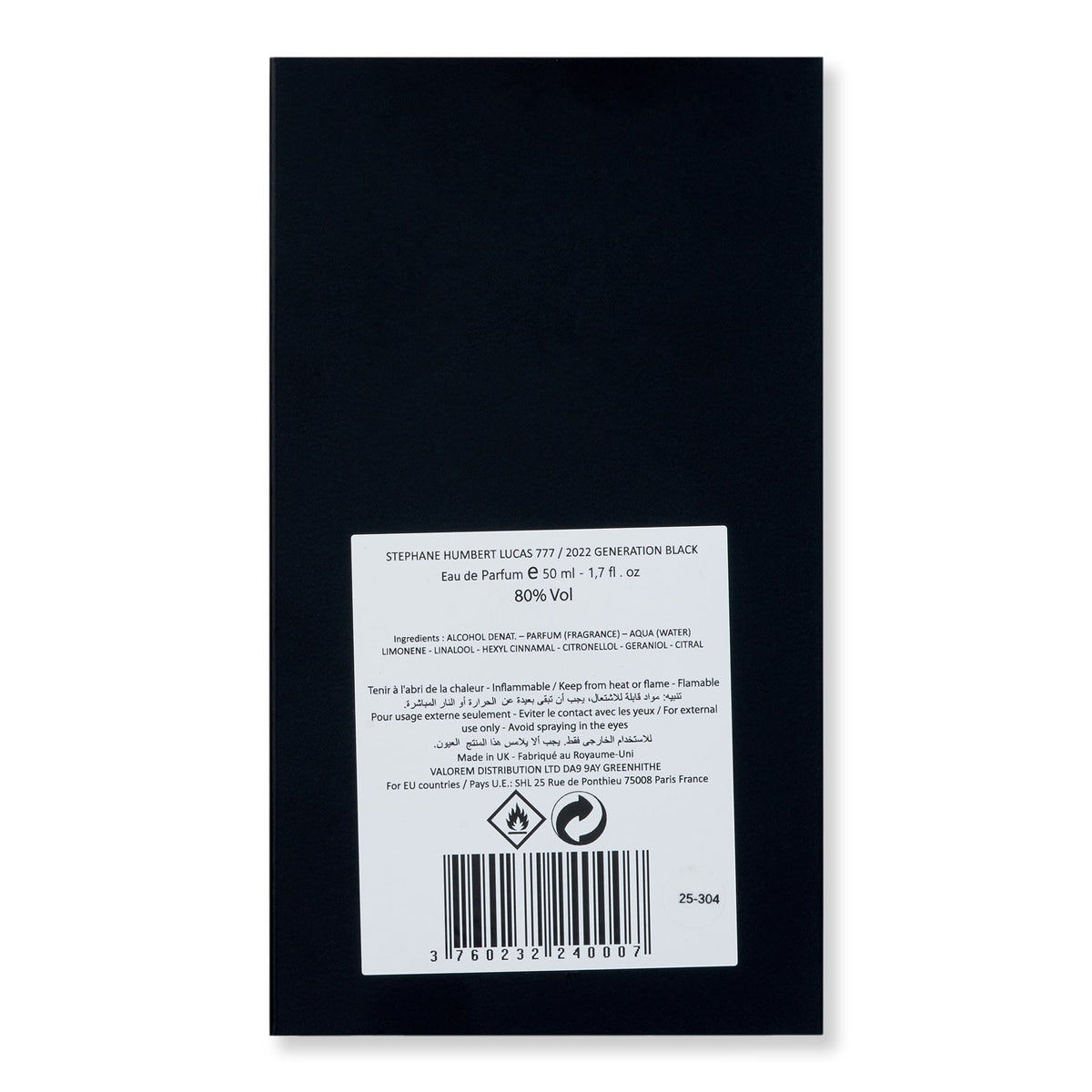 Stephane Humbert Lucas Stephane Humbert Lucas 2022 Generation Black Eau De Parfum Perfume 