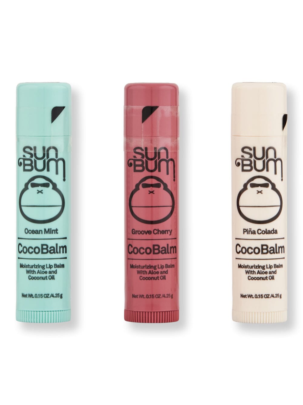 Sun Bum Sun Bum CocoBalm Groove Cherry, Pina Colada, & Ocean Mint Lip Treatments & Balms 