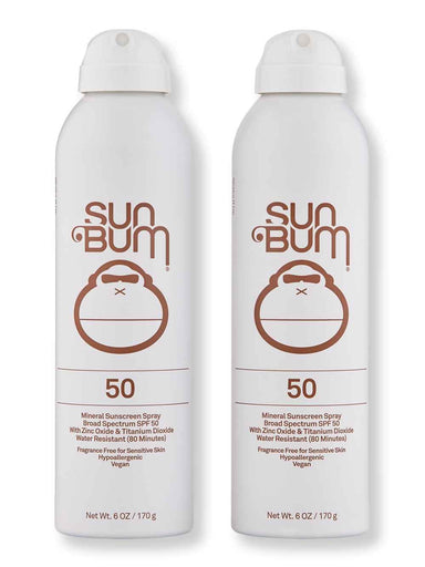 Sun Bum Sun Bum Mineral SPF 50 Sunscreen Spray 2 Ct 6 oz Body Sunscreens 