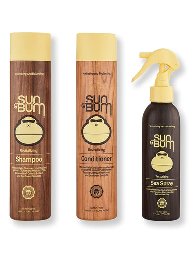 Sun Bum Sun Bum Revitalizing Shampoo & Conditioner 10 oz + Texturizing Sea Spray 6 oz Hair Care Value Sets 