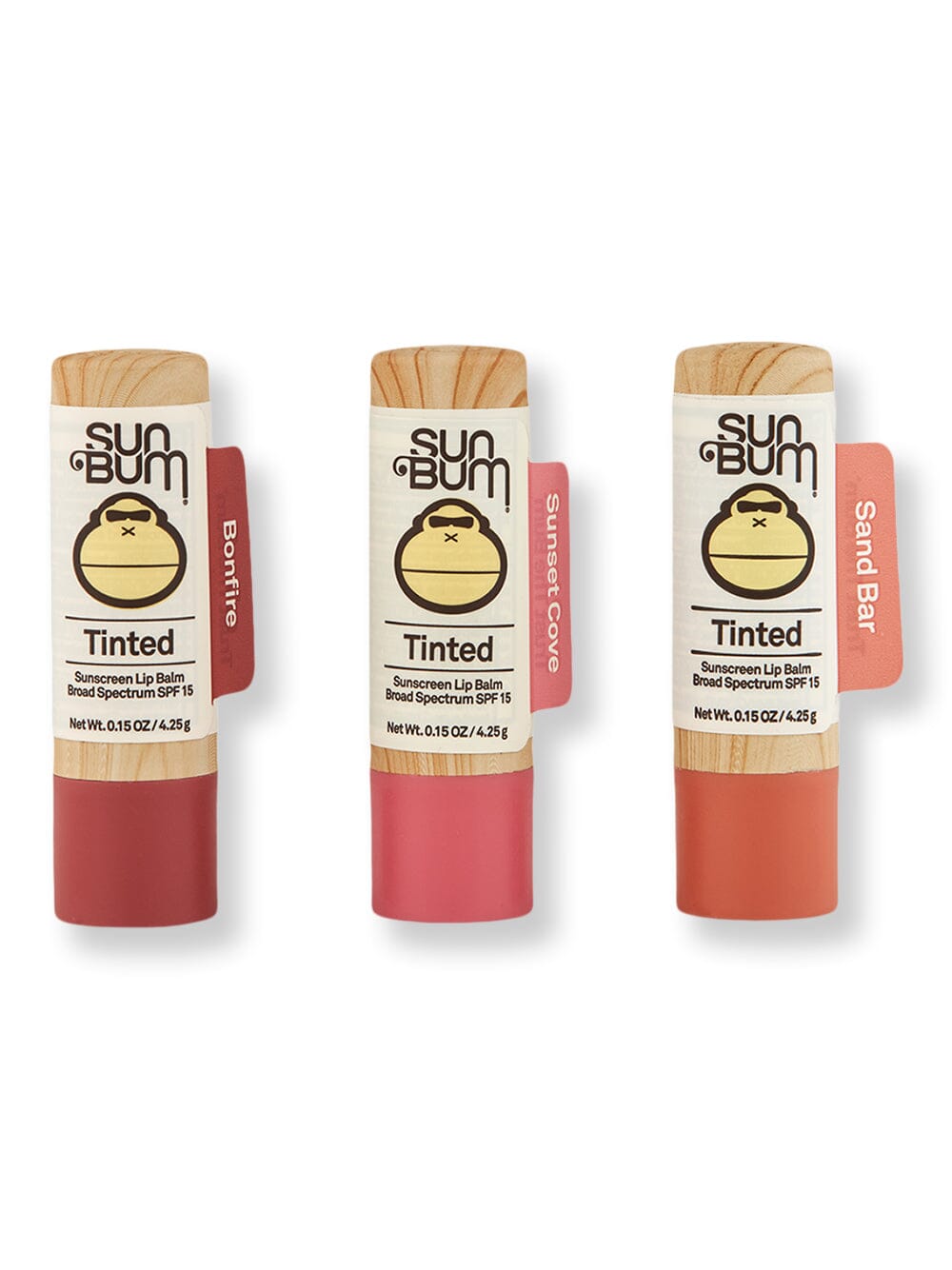 Sun Bum Sun Bum SPF 15 Tinted Lip Balm Bonfire, Sunset Cove & Sand Bar Lip Treatments & Balms 