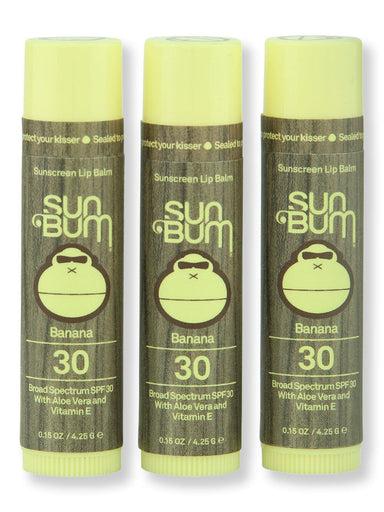 Sun Bum Sun Bum SPF 30 Banana Lip Balm 3 Ct Lip Treatments & Balms 