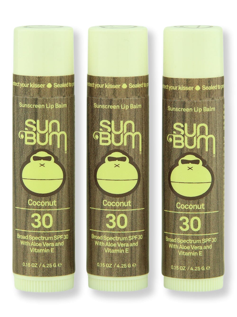 Sun Bum Sun Bum SPF 30 Lip Balm Coconut 3 Ct Lip Treatments & Balms 