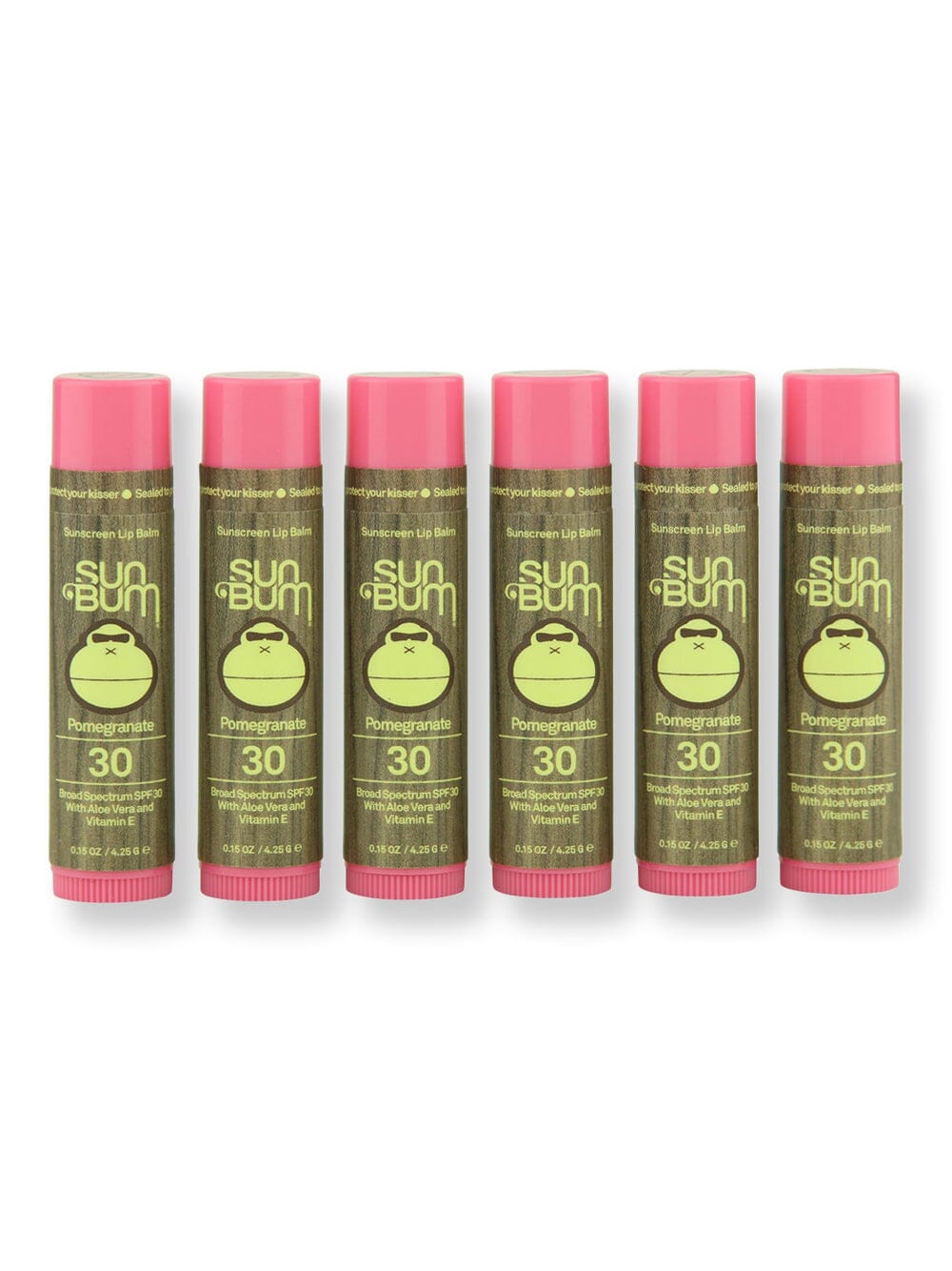 Sun Bum Sun Bum SPF 30 Lip Balm Pomegranate 6 Ct Lip Treatments & Balms 