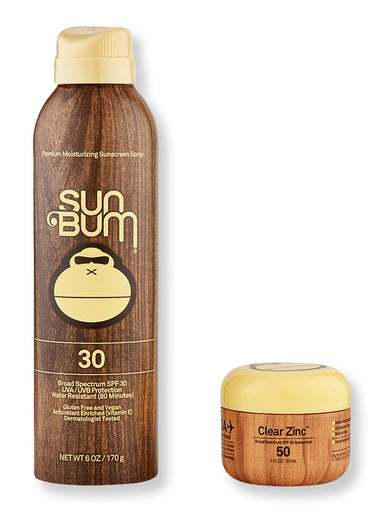 Sun Bum Sun Bum SPF 30 Sunscreen Spray 6 oz & SPF 50 Clear Zinc Oxide Body Sunscreens 