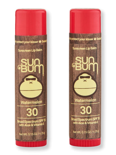 Sun Bum Sun Bum SPF 30 Watermelon Lip Balm 2 Ct 0.15 oz Lip Treatments & Balms 