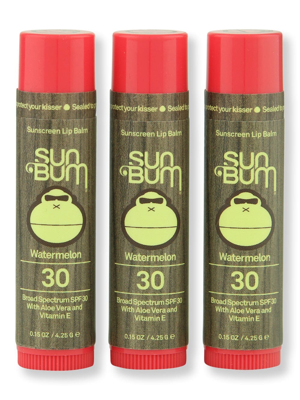 Sun Bum Sun Bum SPF 30 Watermelon Lip Balm 3 Ct Lip Treatments & Balms 