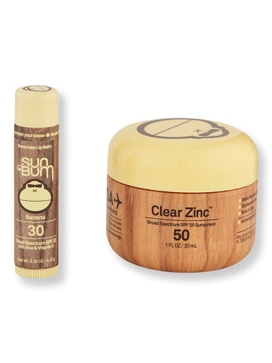 Sun Bum Sun Bum SPF 50 Clear Zinc Oxide + SPF 30 Lip Balm Banana Body Sunscreens 