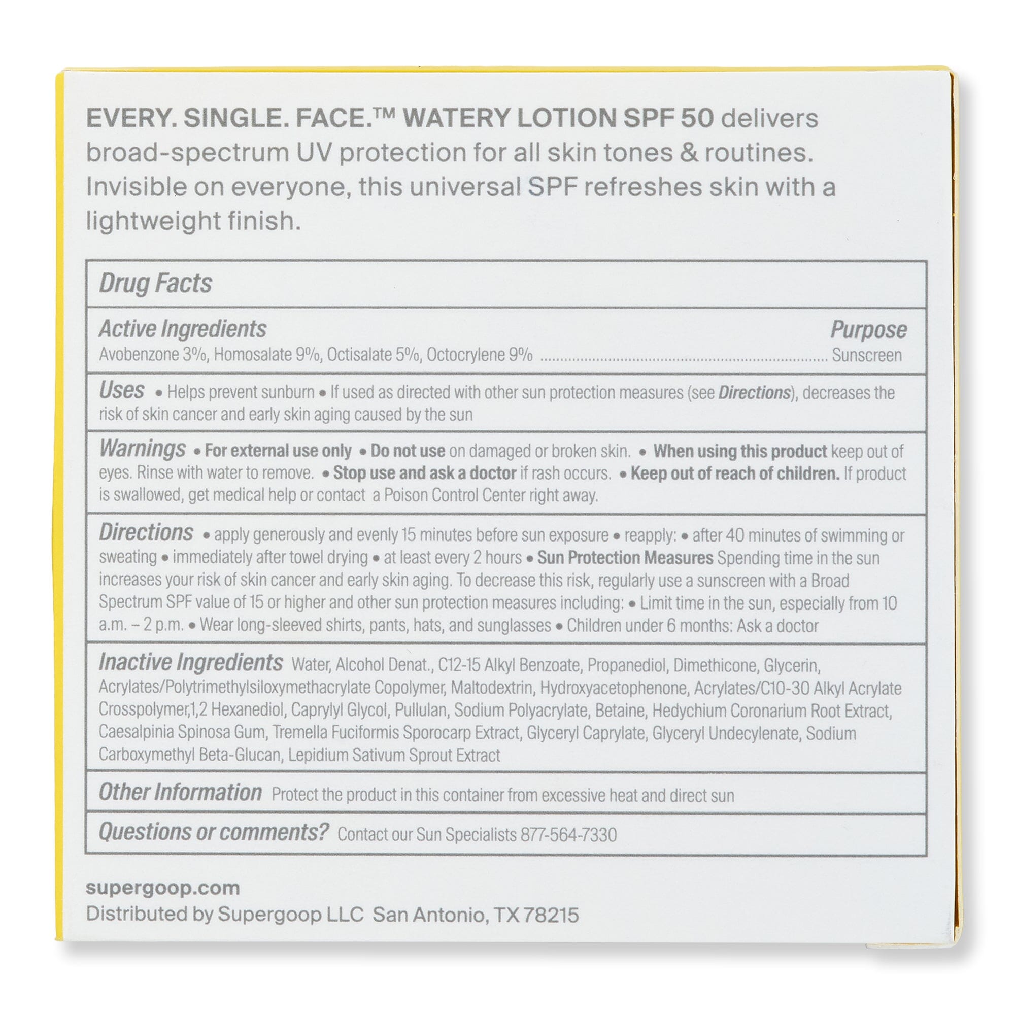 Supergoop Supergoop Every Single Face Watery Lotion SPF 50 Face Sunscreens 