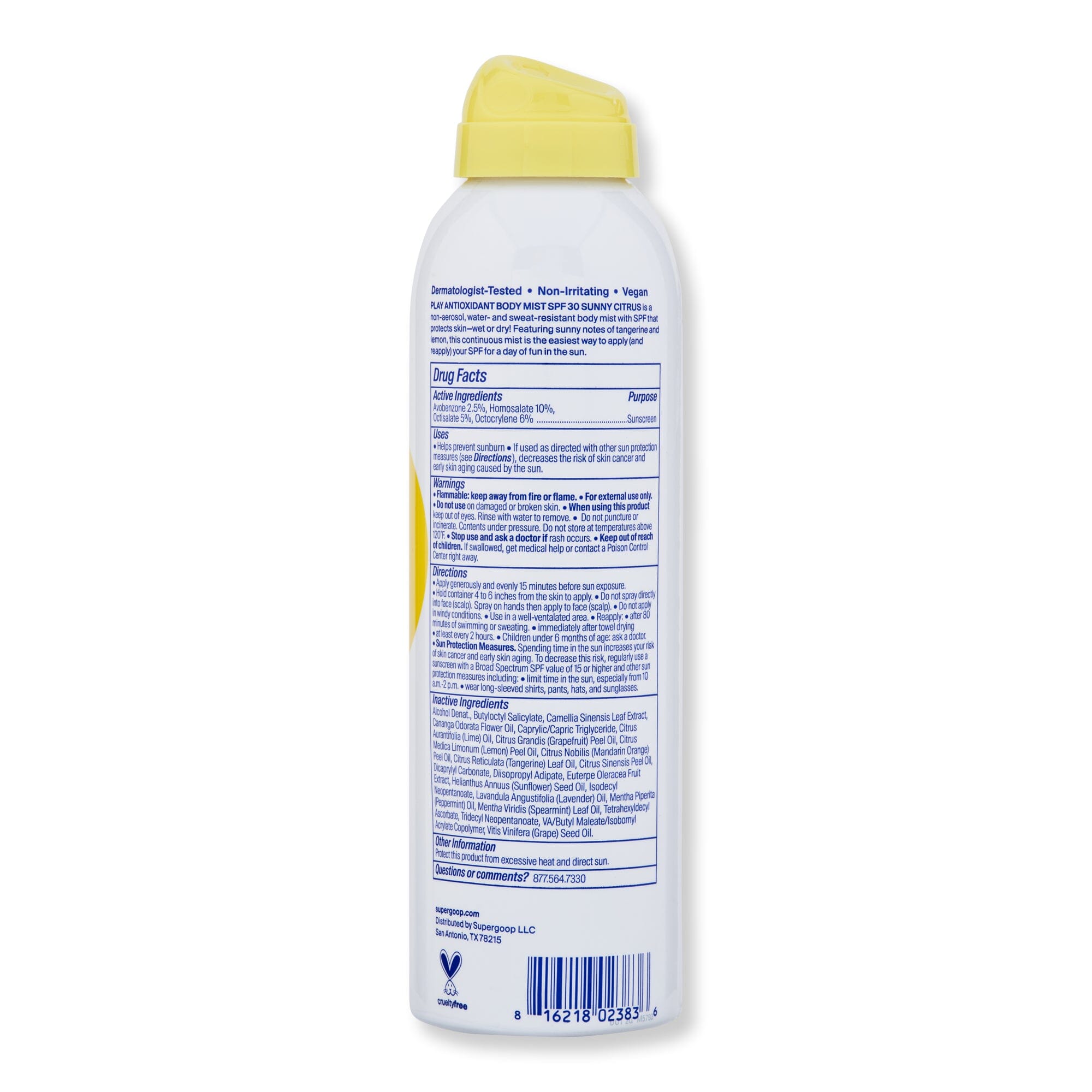 Supergoop Supergoop Play Antioxidant Body Mist SPF 30 with Vitamin C Body Treatments 