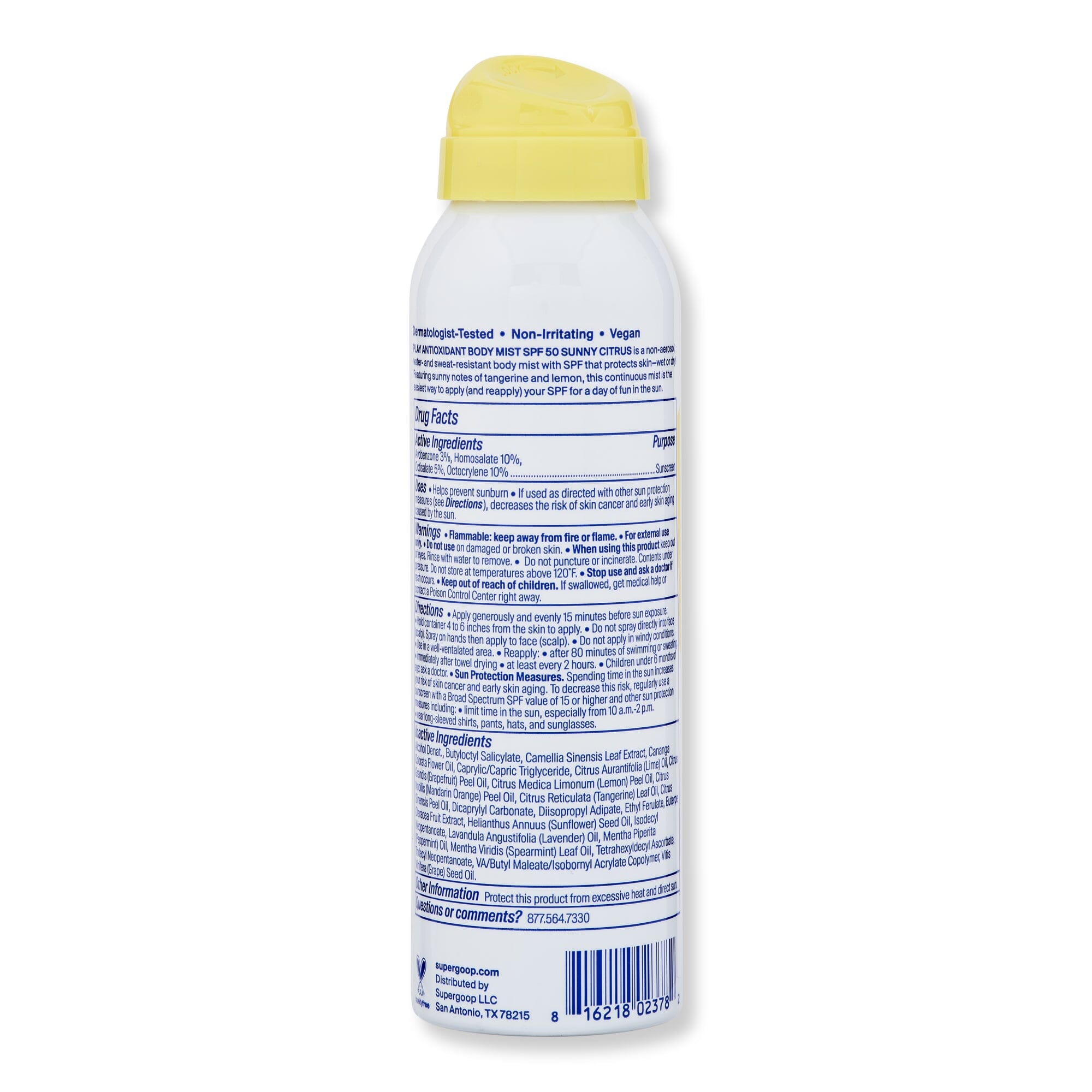 Supergoop Supergoop Play Antioxidant Body Mist SPF 50 with Vitamin C Body Sunscreens 