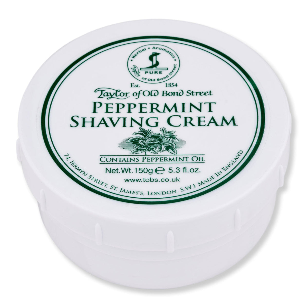 Taylor of Old Bond Street Taylor of Old Bond Street Peppermint Shaving Cream 150 g Shaving Creams, Lotions & Gels 
