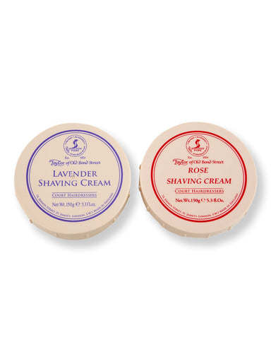 Taylor of Old Bond Street Taylor of Old Bond Street Rose Shaving Cream 150 g & Lavender Shaving Cream 150 g Shaving Creams, Lotions & Gels 