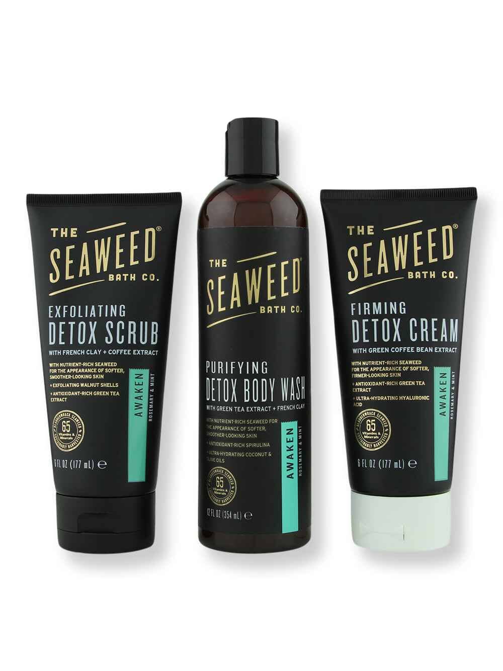 The Seaweed Bath Co. The Seaweed Bath Co. Exfoliating Detox Scrub Awaken 6 oz & Purifying Detox Body Wash Awaken 12 oz & Firming Detox Cream Awaken 6 oz Bath & Body Sets 