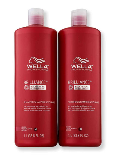 Wella Wella Brilliance Shampoo & Conditioner for Coarse Colored Hair 33.8 oz Hair Care Value Sets 