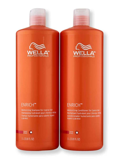 Wella Wella Enrich Moisturizing Shampoo & Conditioner for Coarse Hair 33.8 oz Hair Care Value Sets 