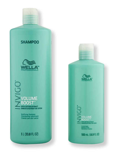 Wella Wella Volume Boost Shampoo 33.8 oz & Crystal Mask 16.9 oz Hair Care Value Sets 