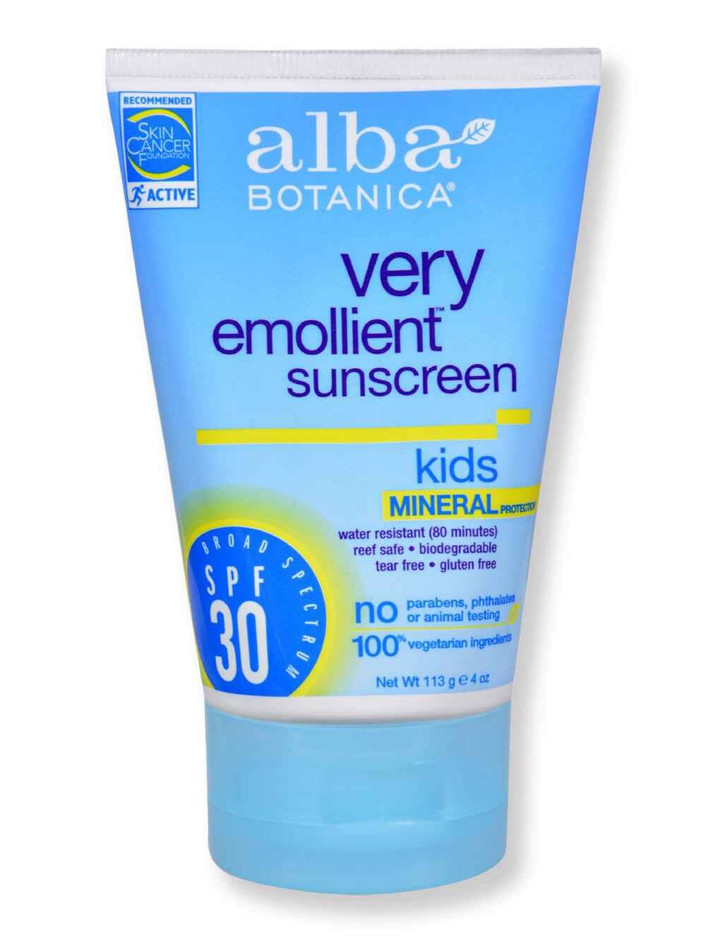 Alba Botanica Alba Botanica Very Emollient Sun Block Kids SPF 30 4 oz Body Sunscreens 