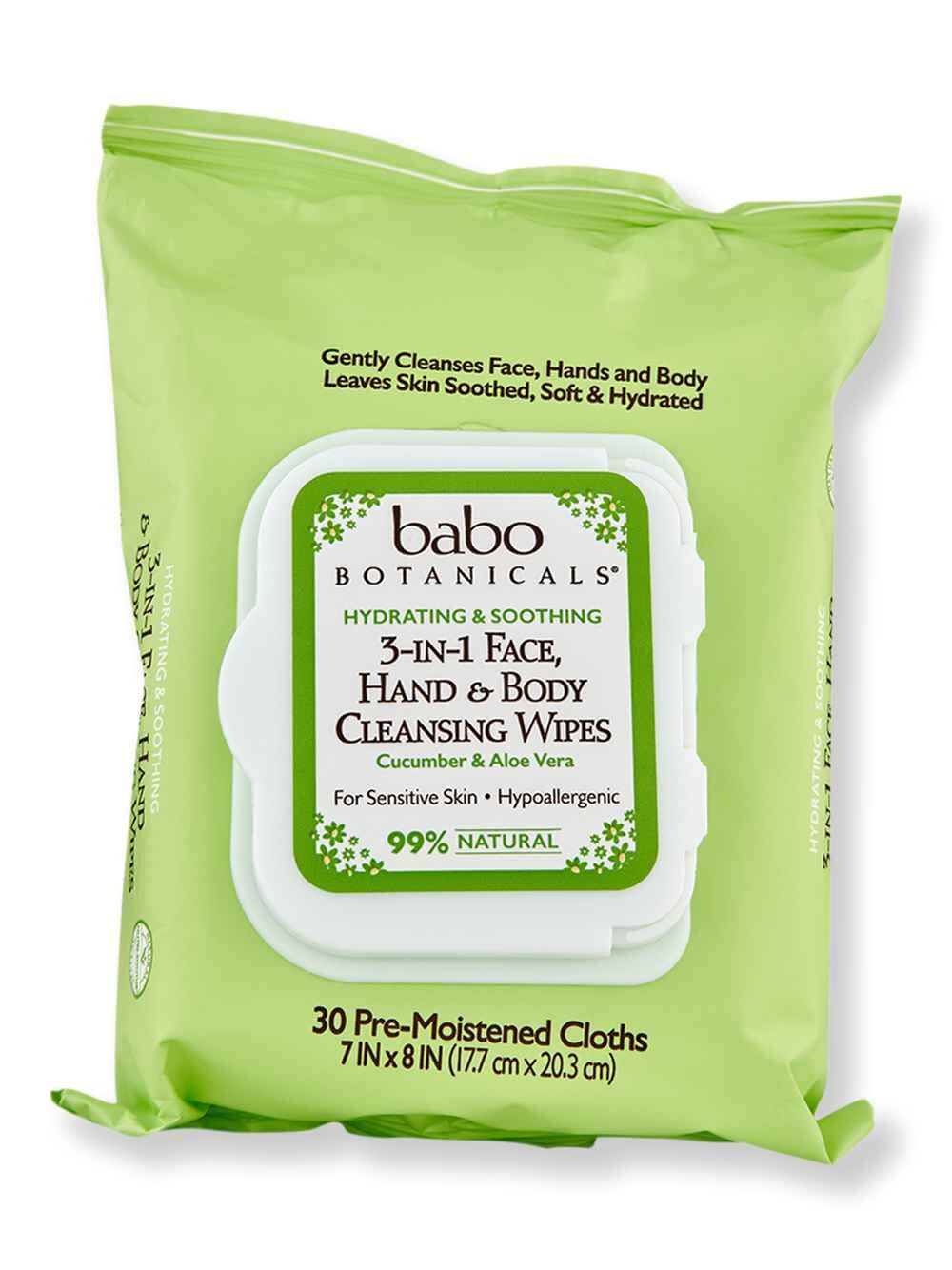 Babo Botanicals Babo Botanicals 3-in-1 Aloe Cucumber Baby Face, Hands & Body Wipes 30 Ct Baby Skin Care 