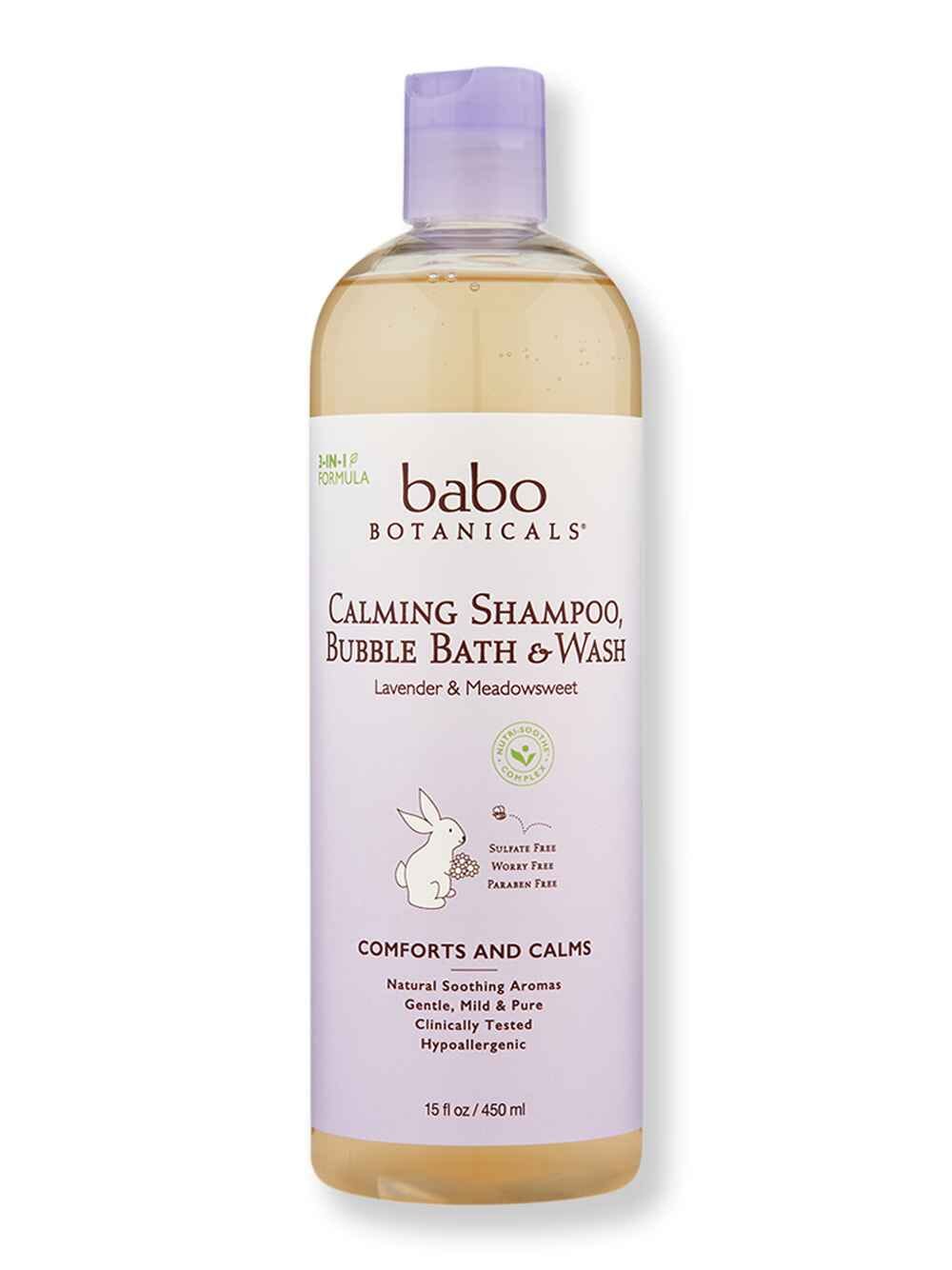 Babo Botanicals Babo Botanicals Calming Shampoo, Bubble Bath & Wash 15 oz Baby Shampoos & Washes 