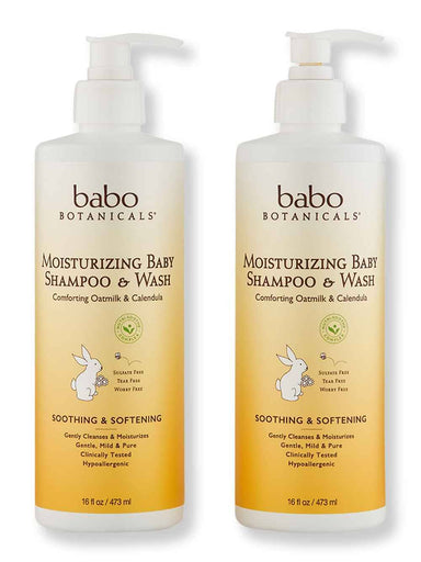 Babo Botanicals Babo Botanicals Moisturizing Baby Shampoo & Wash 2 ct 16 oz Baby Shampoos & Washes 