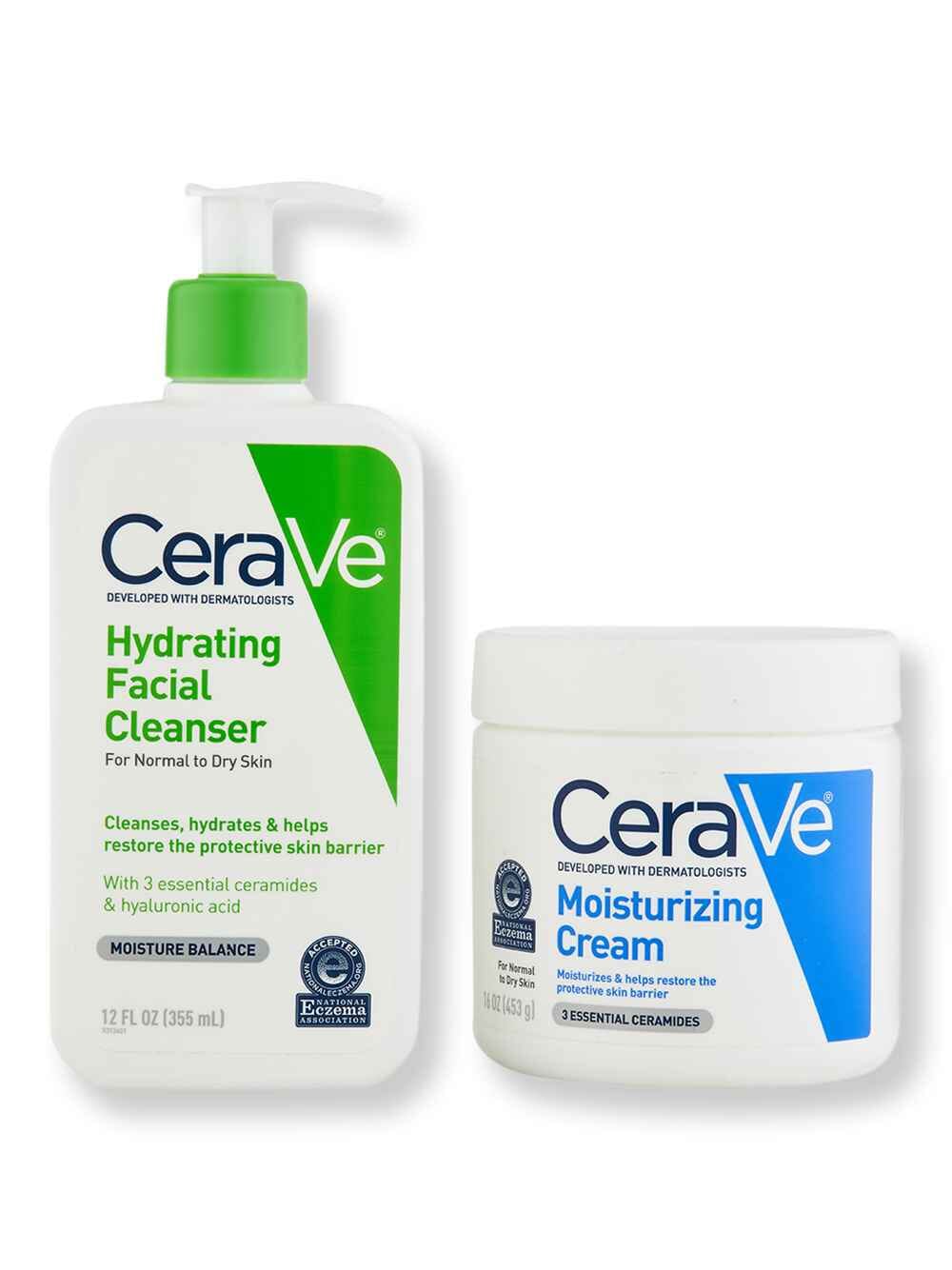 CeraVe CeraVe Hydrating Cleanser 12 oz & Moisturizing Cream 16 oz Skin Care Kits 