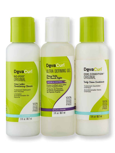 DevaCurl DevaCurl No-Poo 3 oz & One Condition 3 oz & Ultra Defining Gel 3 oz Hair Care Value Sets 