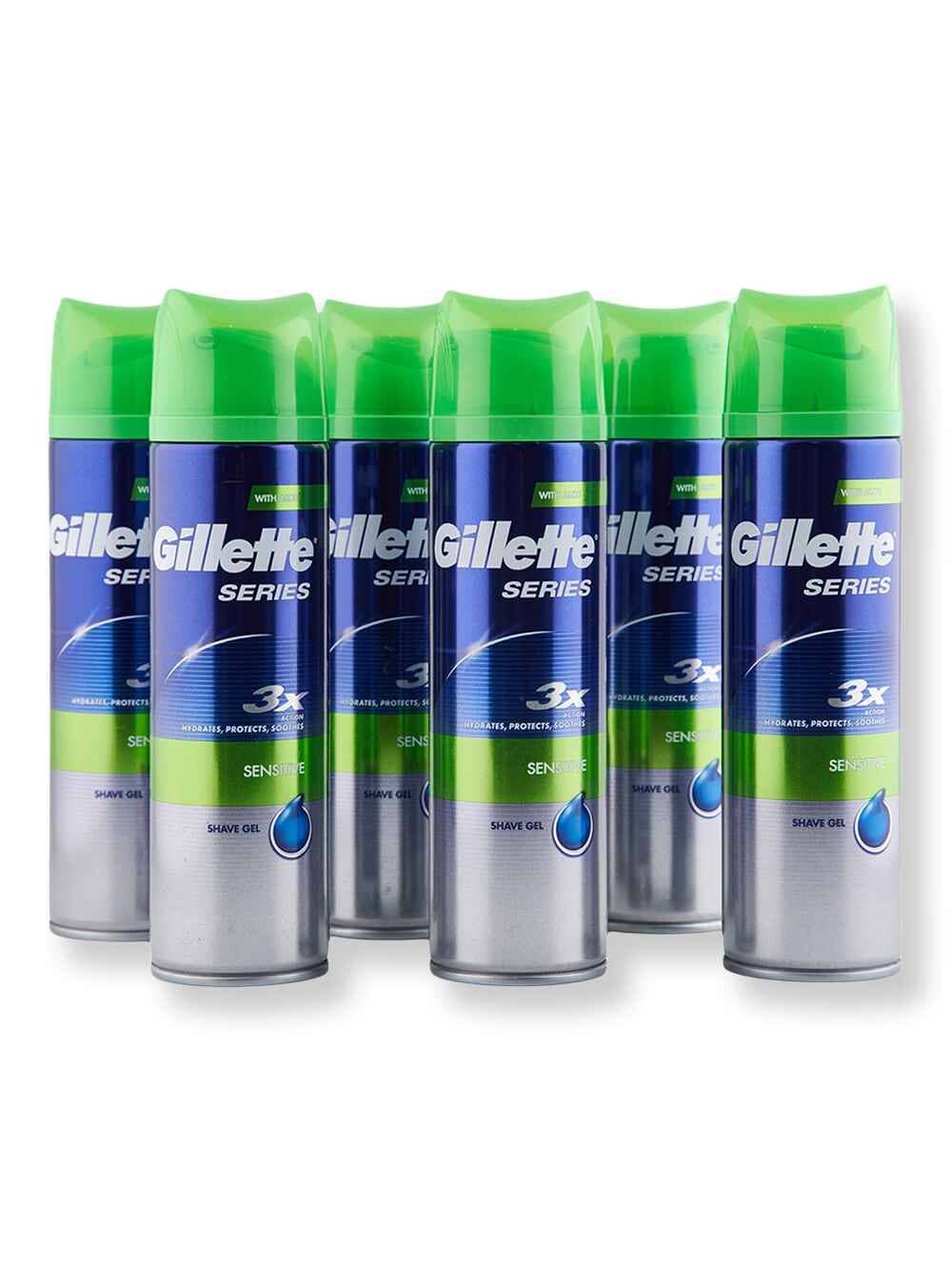 Gillette Gillette Series Sensitive Shave Gel 6 ct 200 ml Shaving Creams, Lotions & Gels 