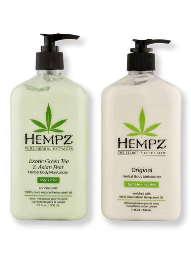 Hempz Hempz Original Herbal Body Moisturizer 17 oz + Exotic Green Tea & Asian Pear Herbal Body Moisturizer 17 oz Body Lotions & Oils 