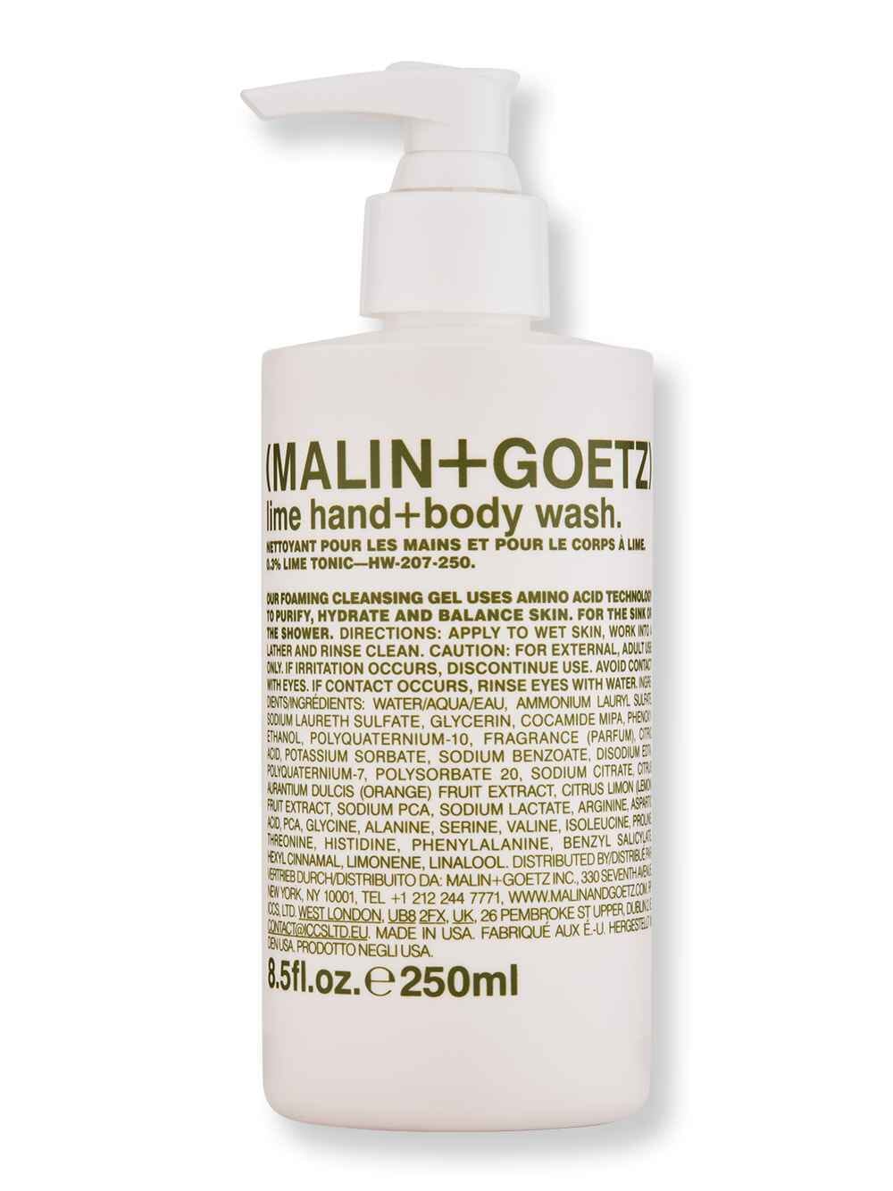 Malin + Goetz Malin + Goetz Lime Hand+Body Wash 8.5 oz250 ml Shower Gels & Body Washes 