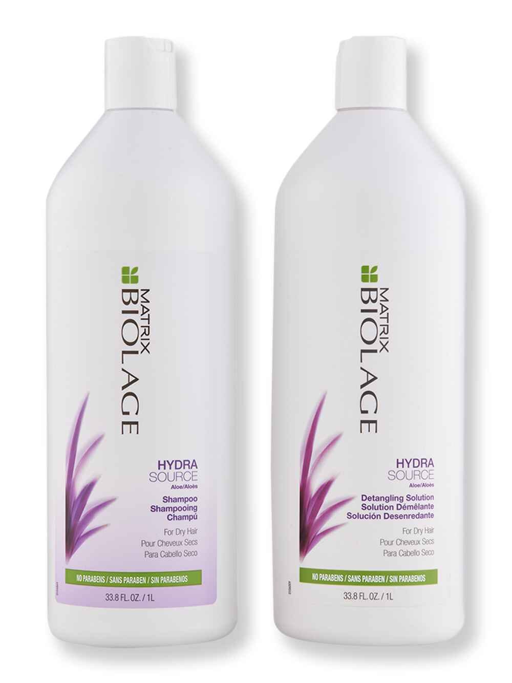 Matrix Matrix Biolage Hydrasource Shampoo & Detangling Solution Liter Hair Care Value Sets 