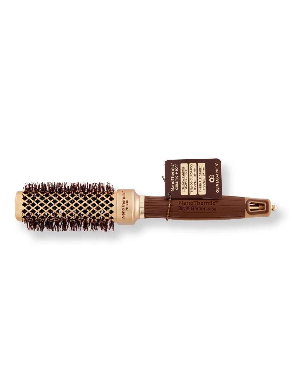 Olivia Garden Olivia Garden NanoThermic Ceramic + Ion Square Shaper 1 1/8" Hair Brush Hair Brushes & Combs 