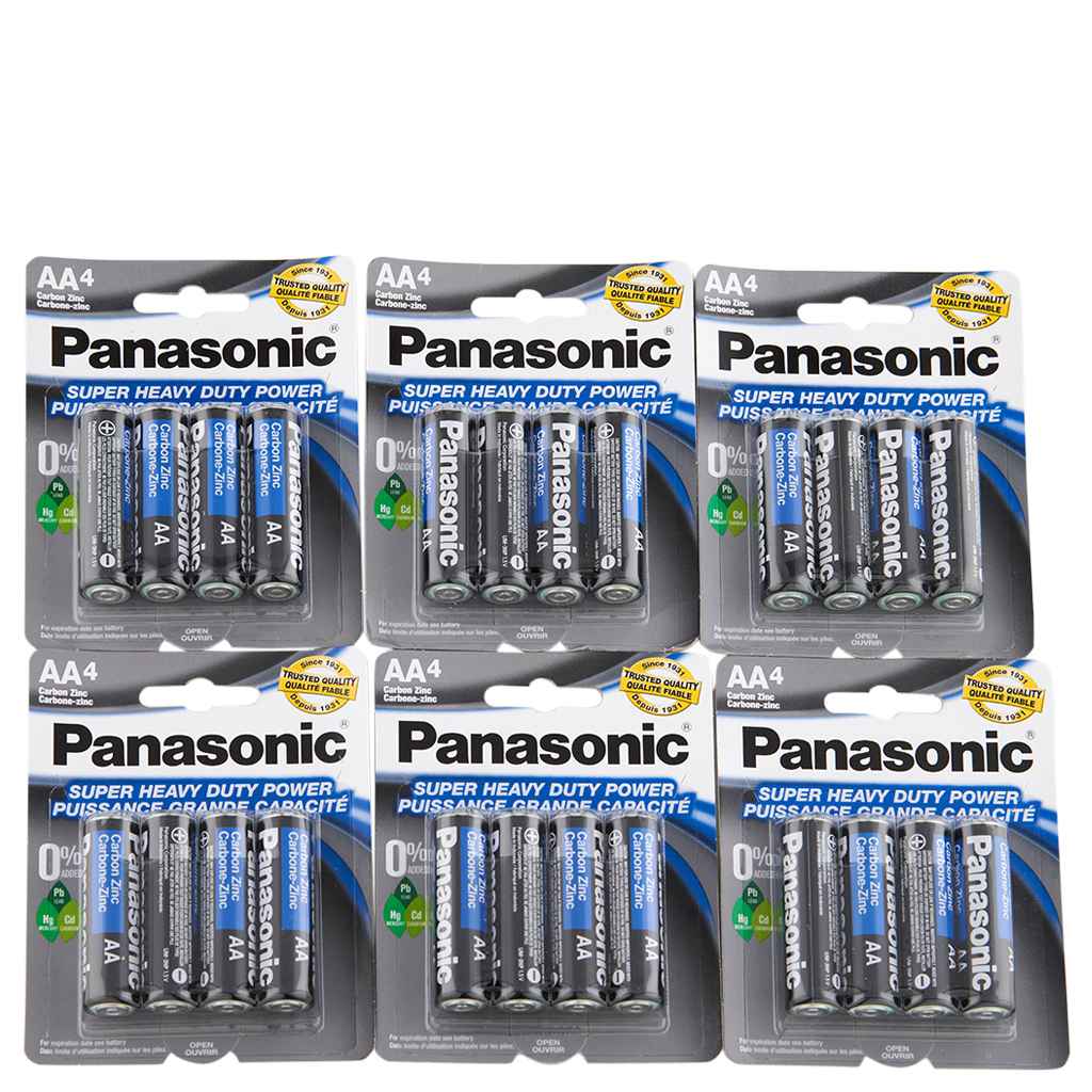 Panasonic Batteries Panasonic Batteries AA 4-Pack Super Heavy Duty Batteries 6 Ct Batteries 